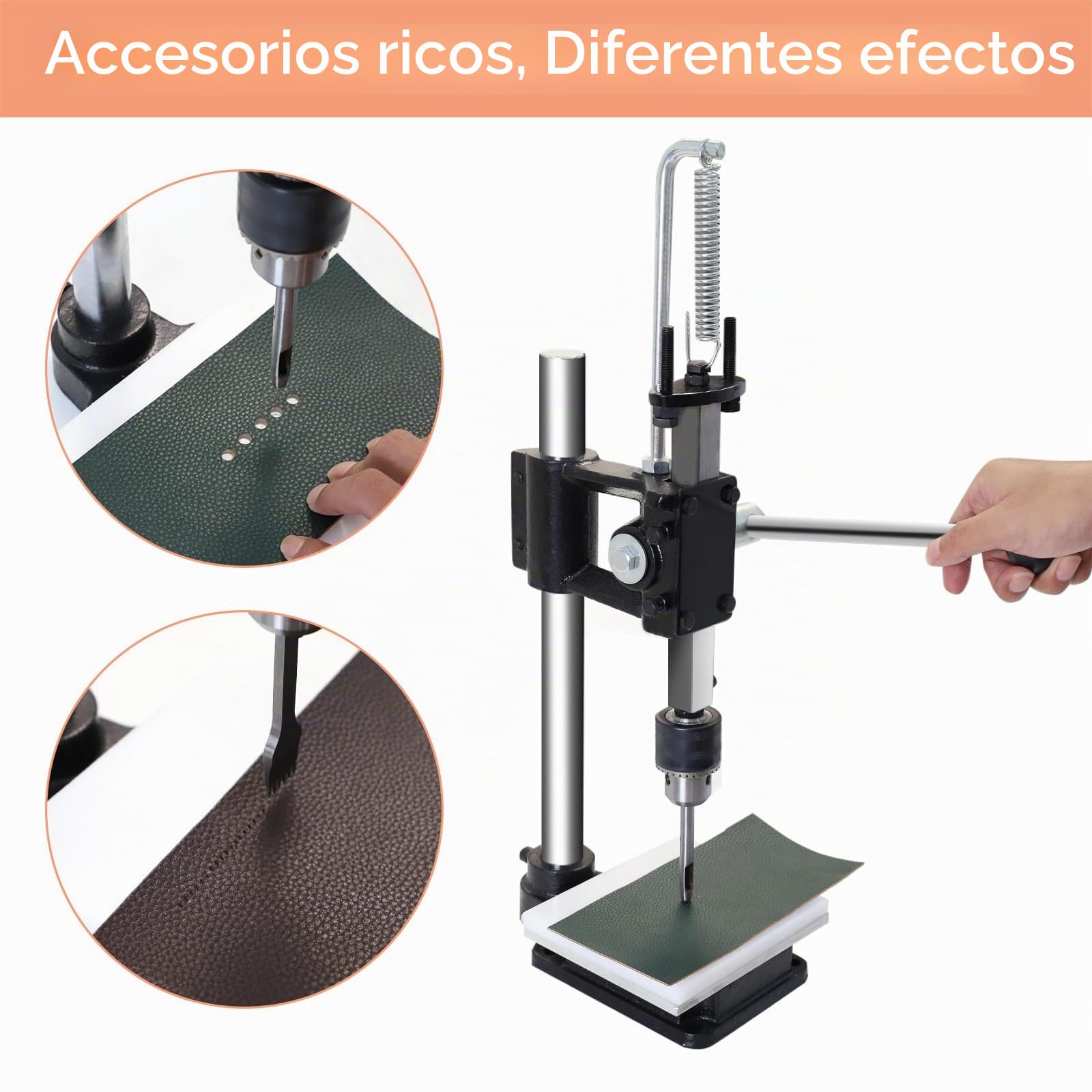 Perforadora de mano de cuero, herramienta manual para manualidades y manualidades, estilo D