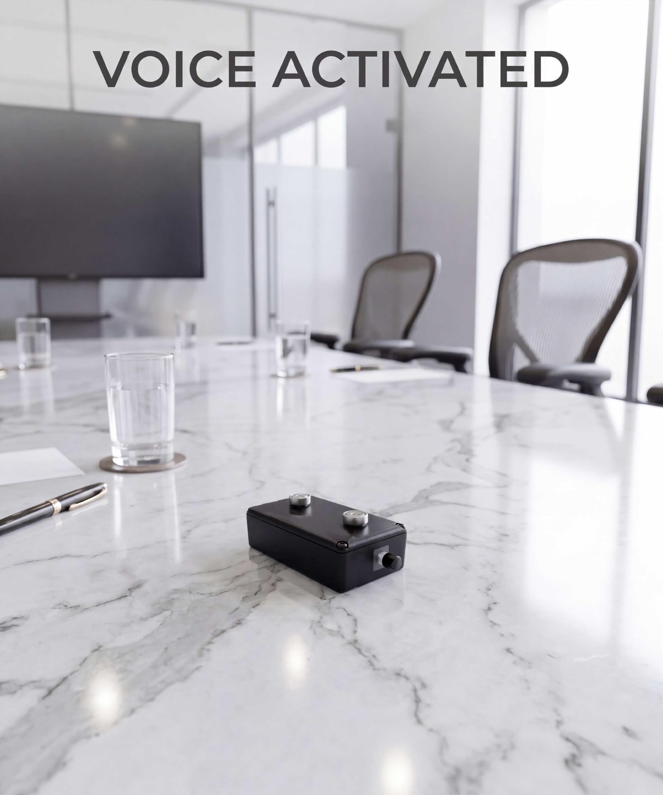Black Vox - Grabadora de audio digital activada por voz (batería de 365 días)