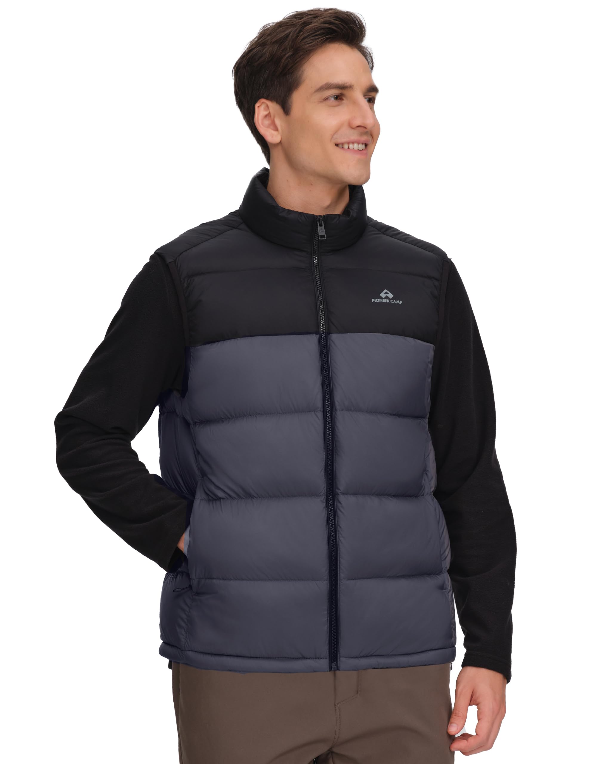 Pioneer Camp Piumino leggero da uomo Fill Power 700, ripiegabile, senza maniche, caldo