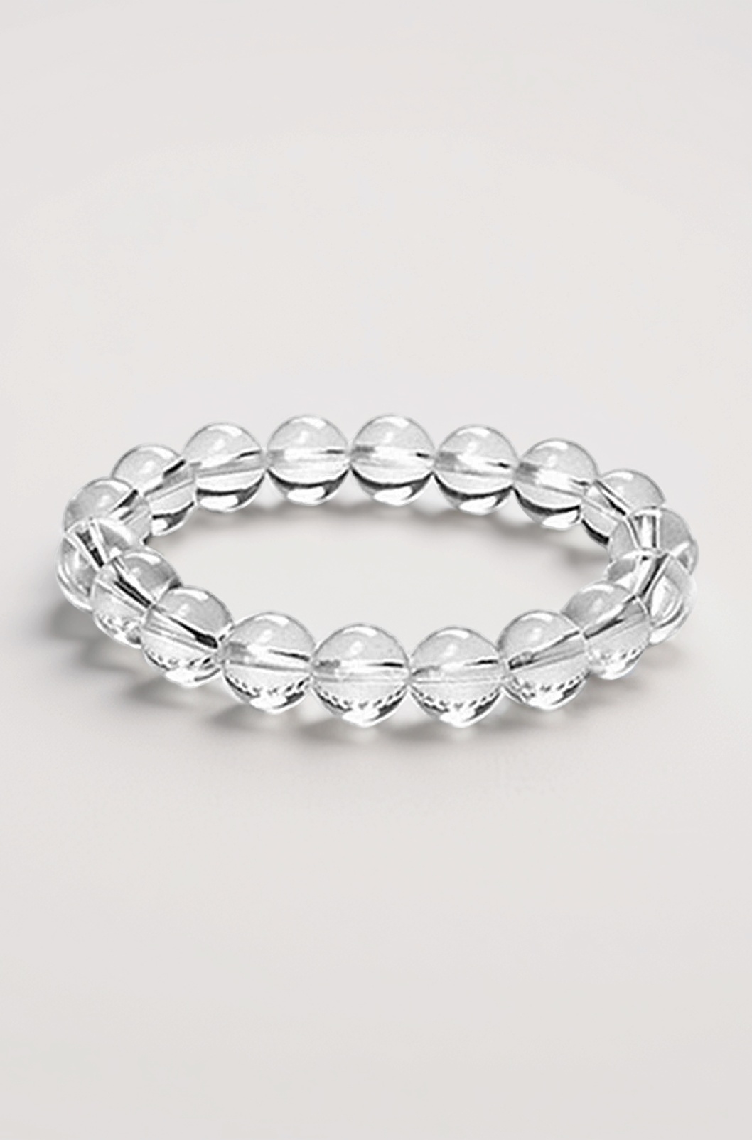 Clear Quartz Crystal Bracelet, Healing Crystal Bracelet, Gemstone Bracelet, Beaded Bracelet for Men & Women, Color Clear, Bead Size 8 mm