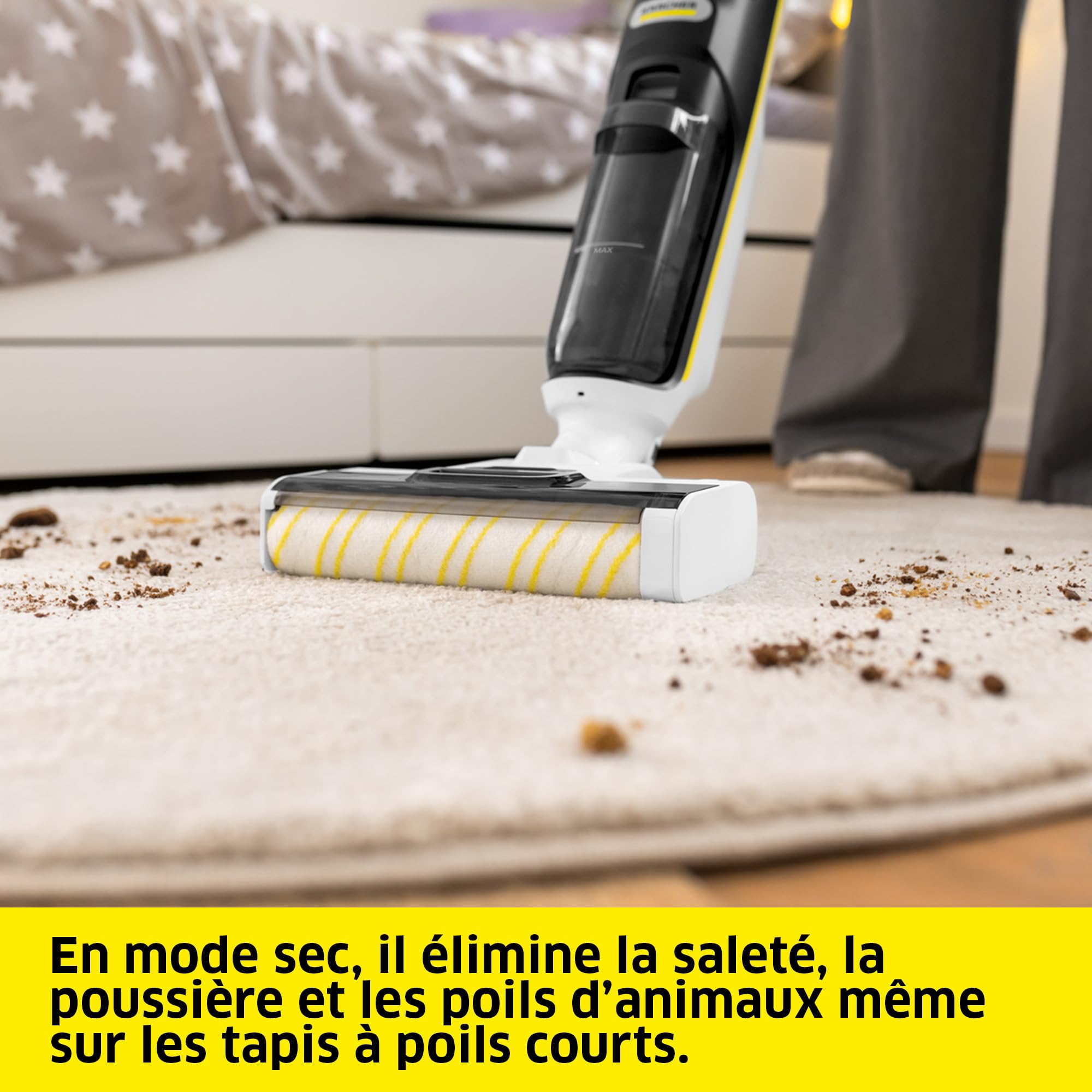 KÄRCHER aspirateur laveur FCV 4 Dry Extra 3-en-1 autonomie 45 min rendement 200 m² capteur Dynamic Control