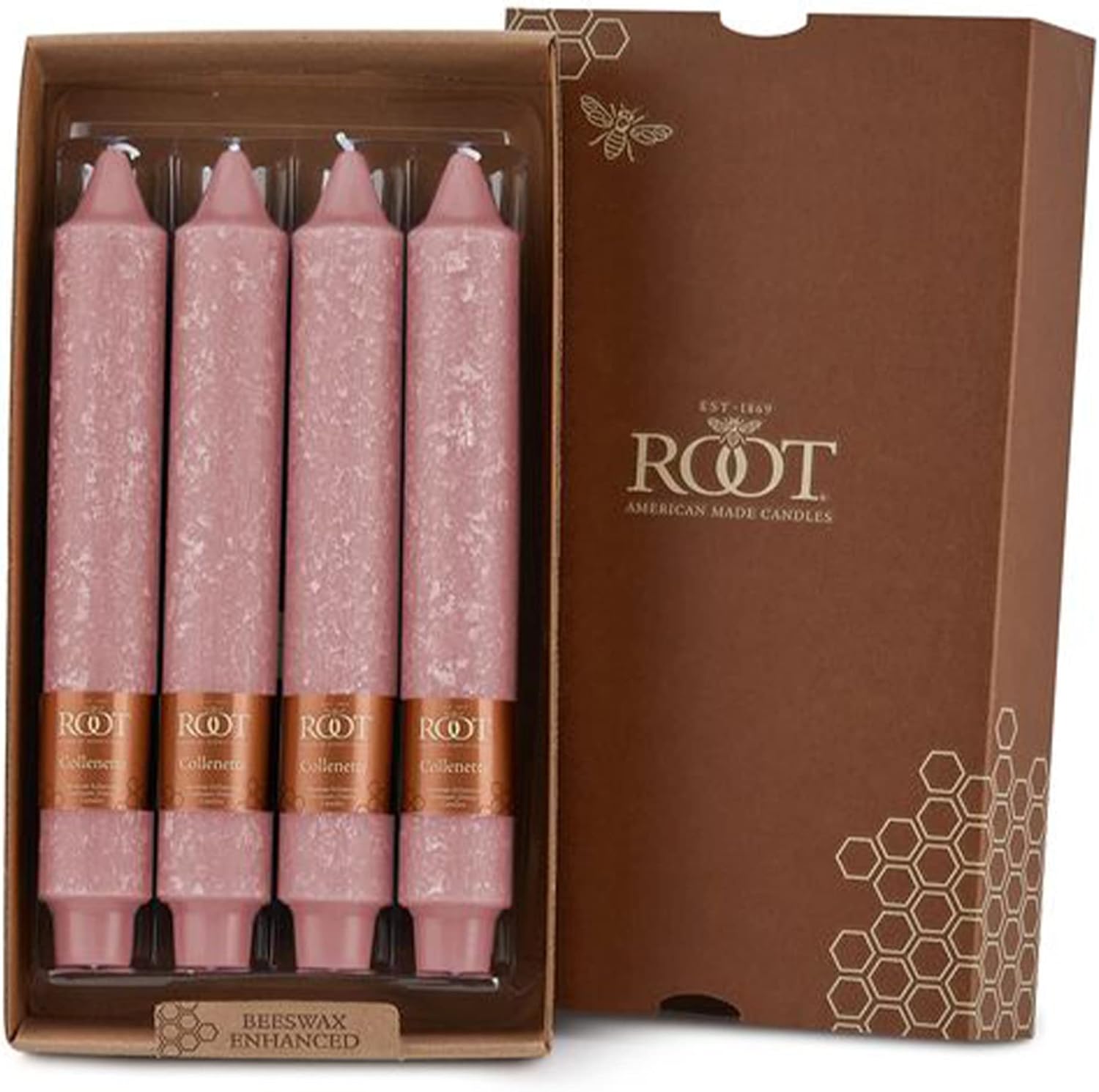 Root Candles Unscented Dinner Candles Premium Beeswax Blend