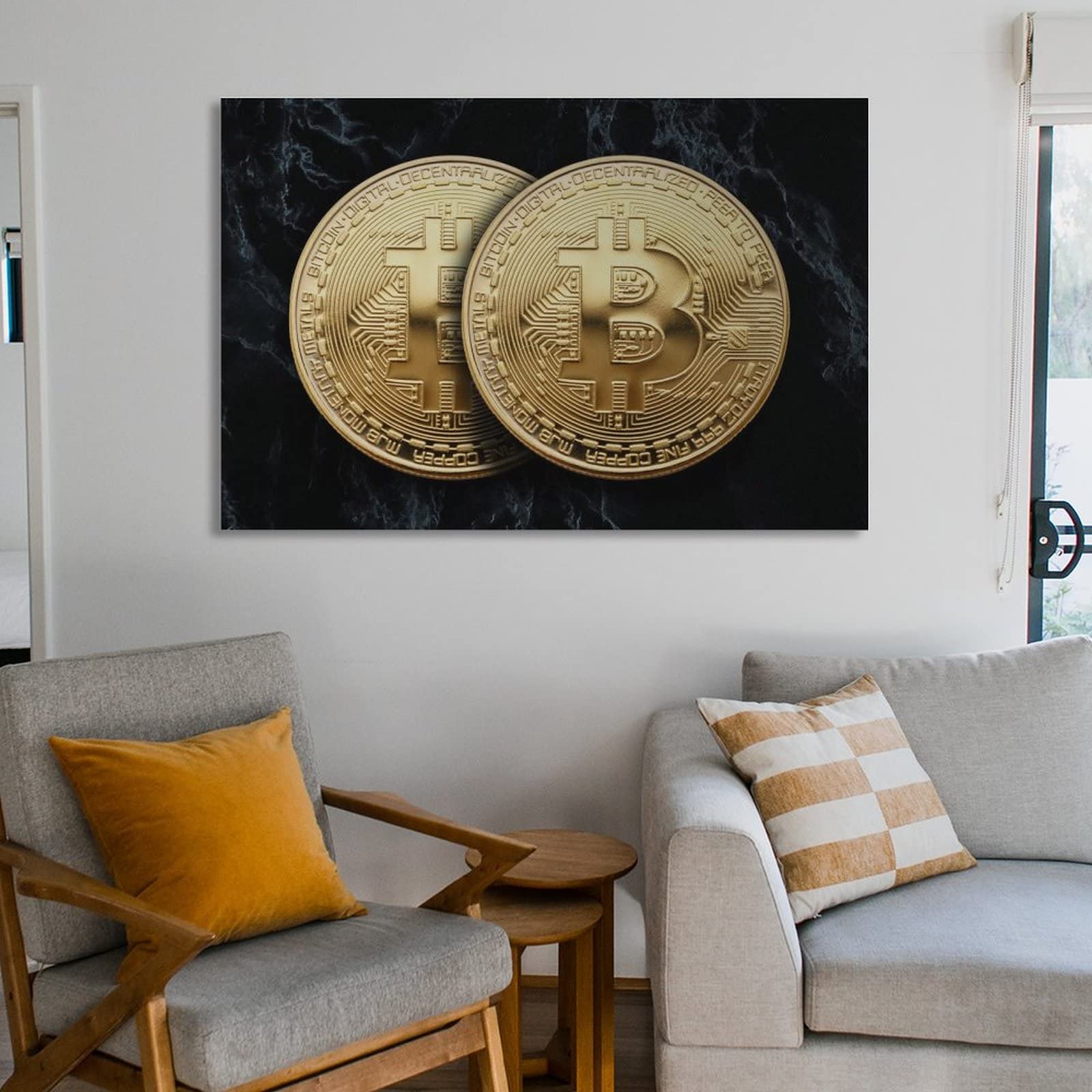 Amazon.com: Bitcoin Wall Art Canvas, Block Chain Office Decor, Bitcoins on  Black Marble, Crypto Currency, Crypto Poster Canvas Artwork Prints Rustic  Farmhouse Decorations for Living Room Bathroom Bedroom 20x30inc: Posters &  Prints