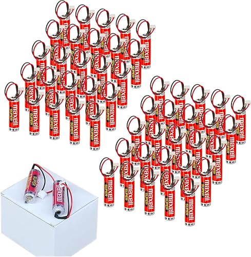 XIAOXX (paquete de 60 unidades) 3.6V ER6C AA PLC Batería de 1800mAh para FX F2-40BL PLC con enchufe blanco batería de litio nuevo