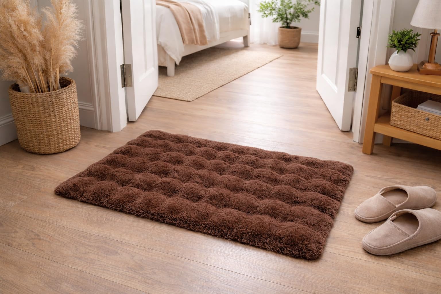 Soak & Step | Ultra Plush Rabbit-Fur Bubble Door Mat | Anti Skid | 1400 GSM | 22 mm High Pile | Mat for Home, Bedroom, Bathroom & Entryway | (40x60)-image-49