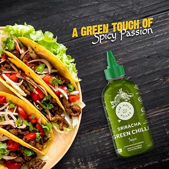 Sriracha Chili Sauce - No MSG, No Artificial Flavors or Colors, Gluten Free (Green Chili, 580g)