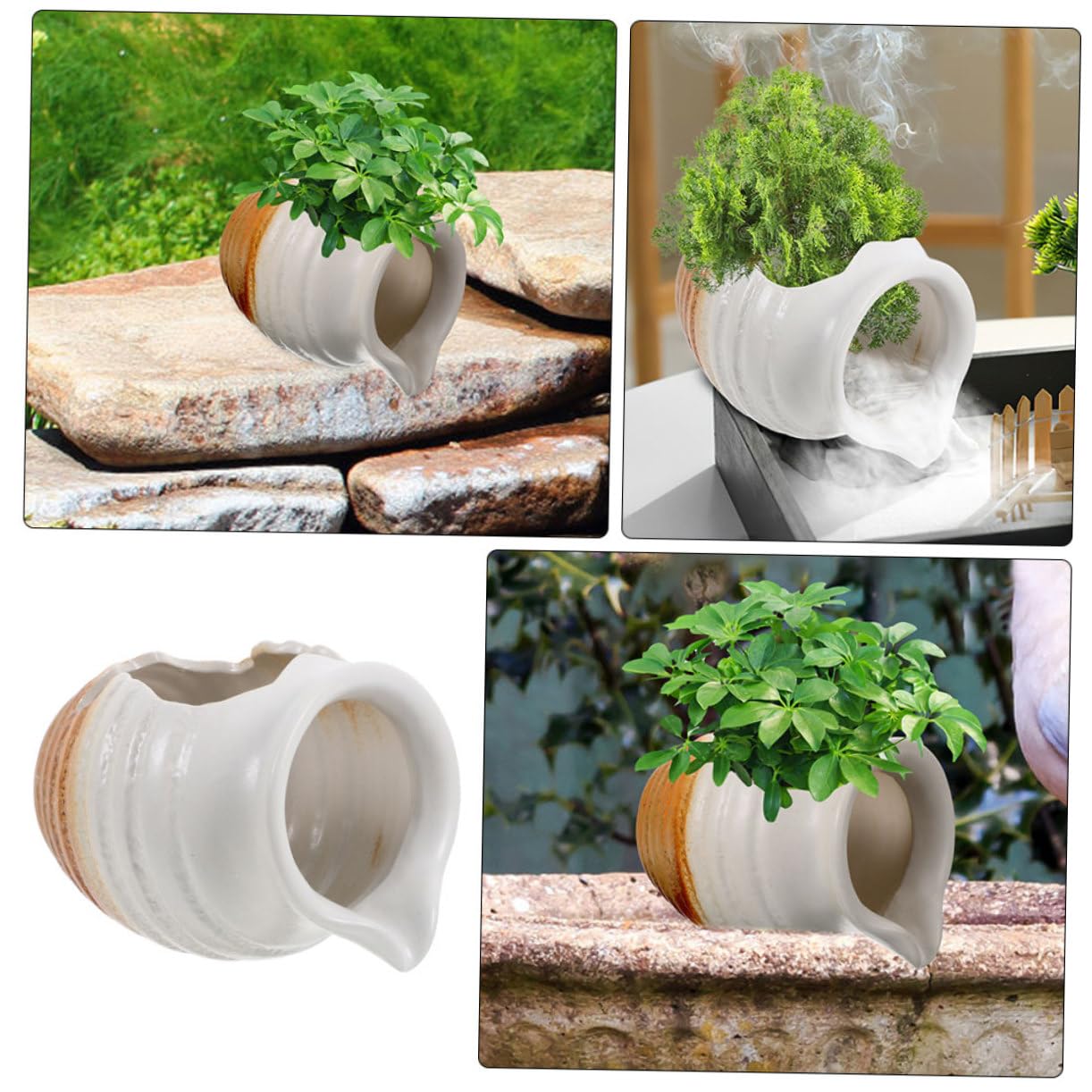 BESPORTBLE 3pezzi Fontana Decorativa Ceramica con Giara per Acquari Dispenser per Interni Ed Esterni per Parchi e Accessorio per Acquario e Zen