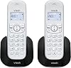 VTech CS1501 DECT Cordless Phone with Call Block, 2 Handsets, Intercom, Landline House Phones, White, Caller IDCall Waiting, Redial, Handsfree, illuminated Display and Keypad