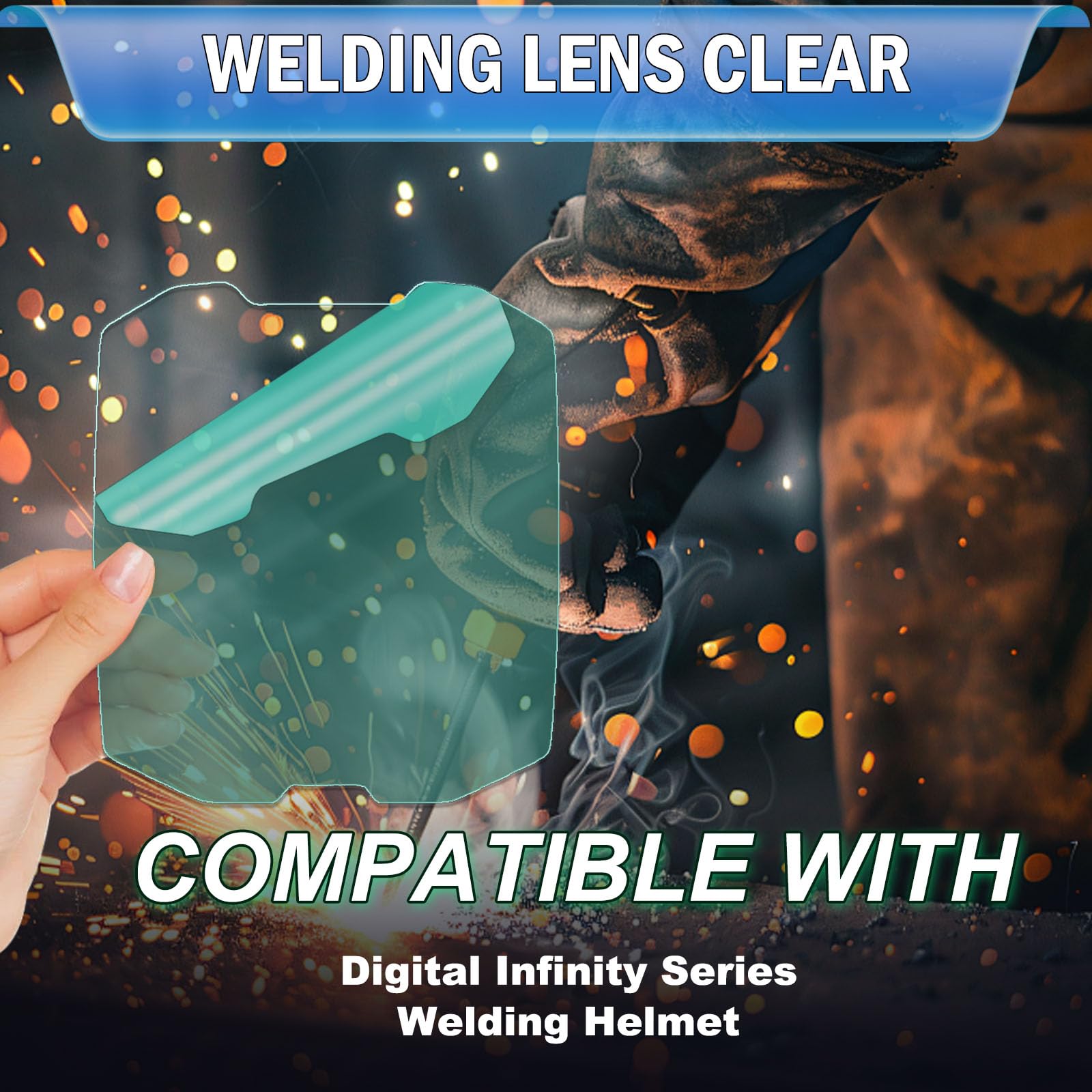 271320/271319 - Juego de combinación interior y exterior de lentes de soldadura transparentes, paquete de 20 piezas, compatible con lentes de repuesto de casco de soldadura Digital Infinity Series