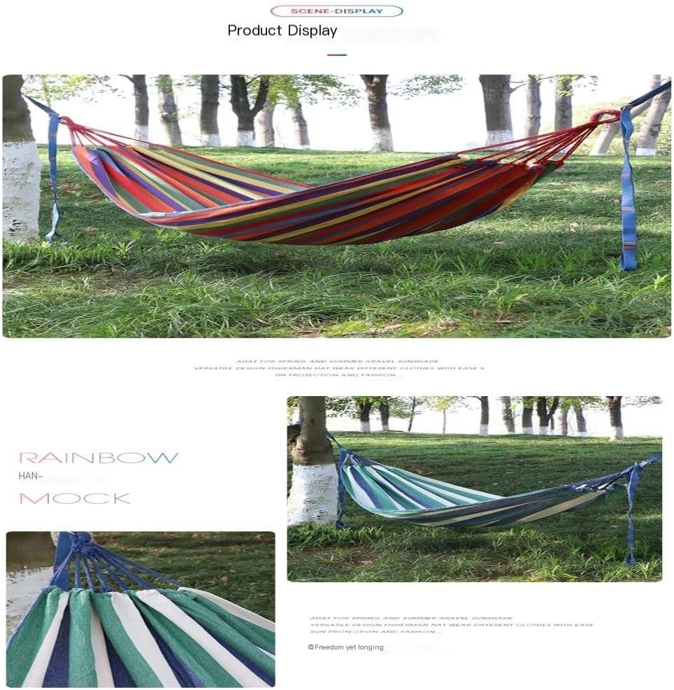 Hammock Double Thickened Cotton Canvas Camping Hammock Sheets Double Hammock Outdoor Camping Swing Dormitory Hanging Chair Hammock Outdoor(D)