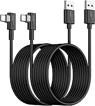 SUNGUY USB C 90 Grad Kabel, [2Stück 3 m] USB 2.0 Typ C Schnellladeund Synchronisierungskabel Kompatibel mit Galaxy S20 S10 S9 S8 Plus S10E, A10e A20 A50 A51 A71, Note 20 10, Moto G7 G8