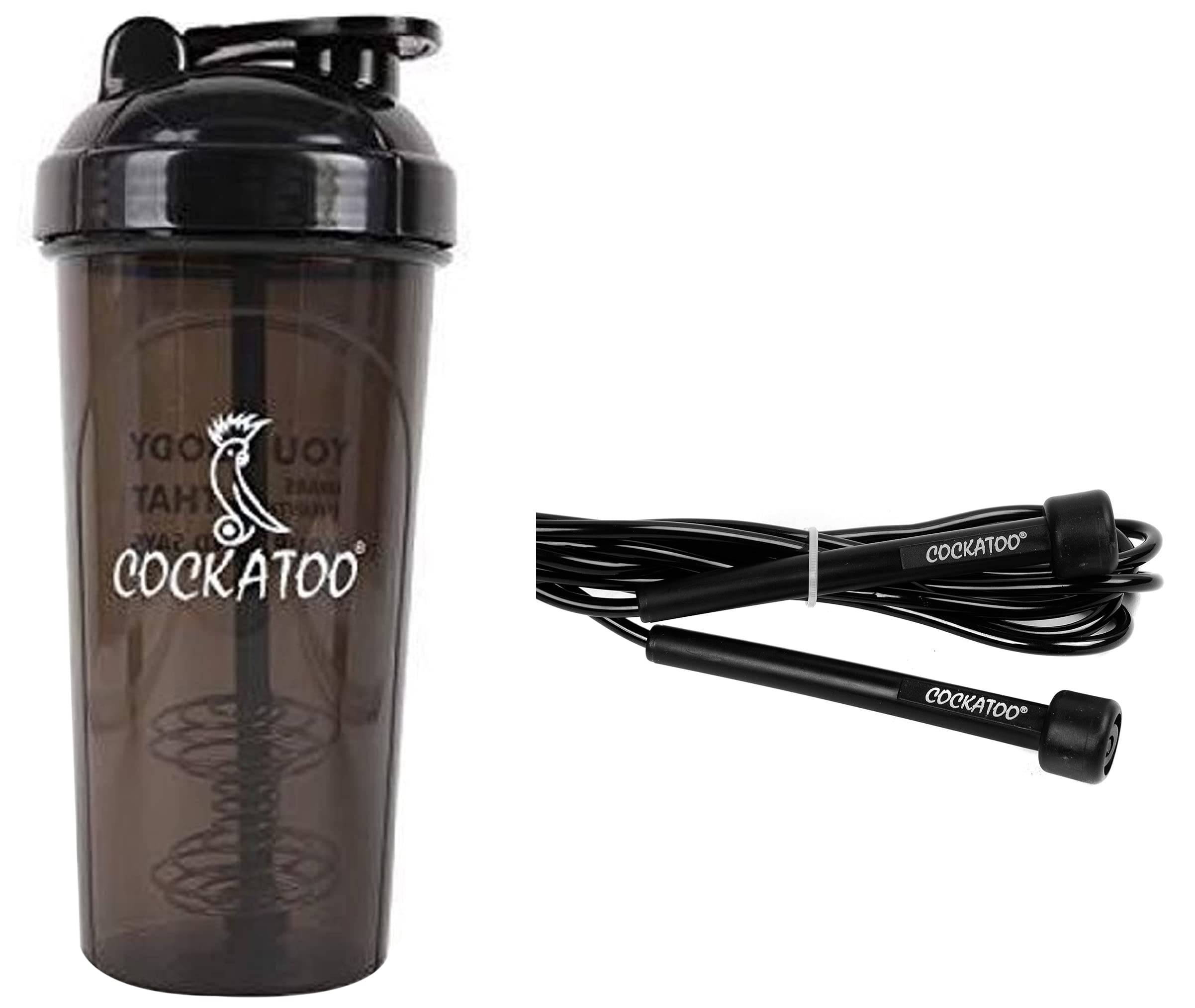Cockatoo CS-01 Stainless Steel BPA-free Shaker Bottle (Black, 700 Milliliters) & SKP-TP Skipping Rope, Senior Standard (Black) (B09SG49JG1) Amazon Price History, Amazon Price Tracker