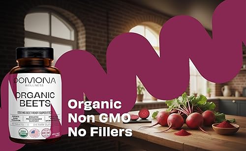 Miniatura 4 de Pomona Wellness Suplemento de remolacha en polvo de 1350 mg, apoya la presión arterial, la salud cardíaca, la circulación, la energía y el