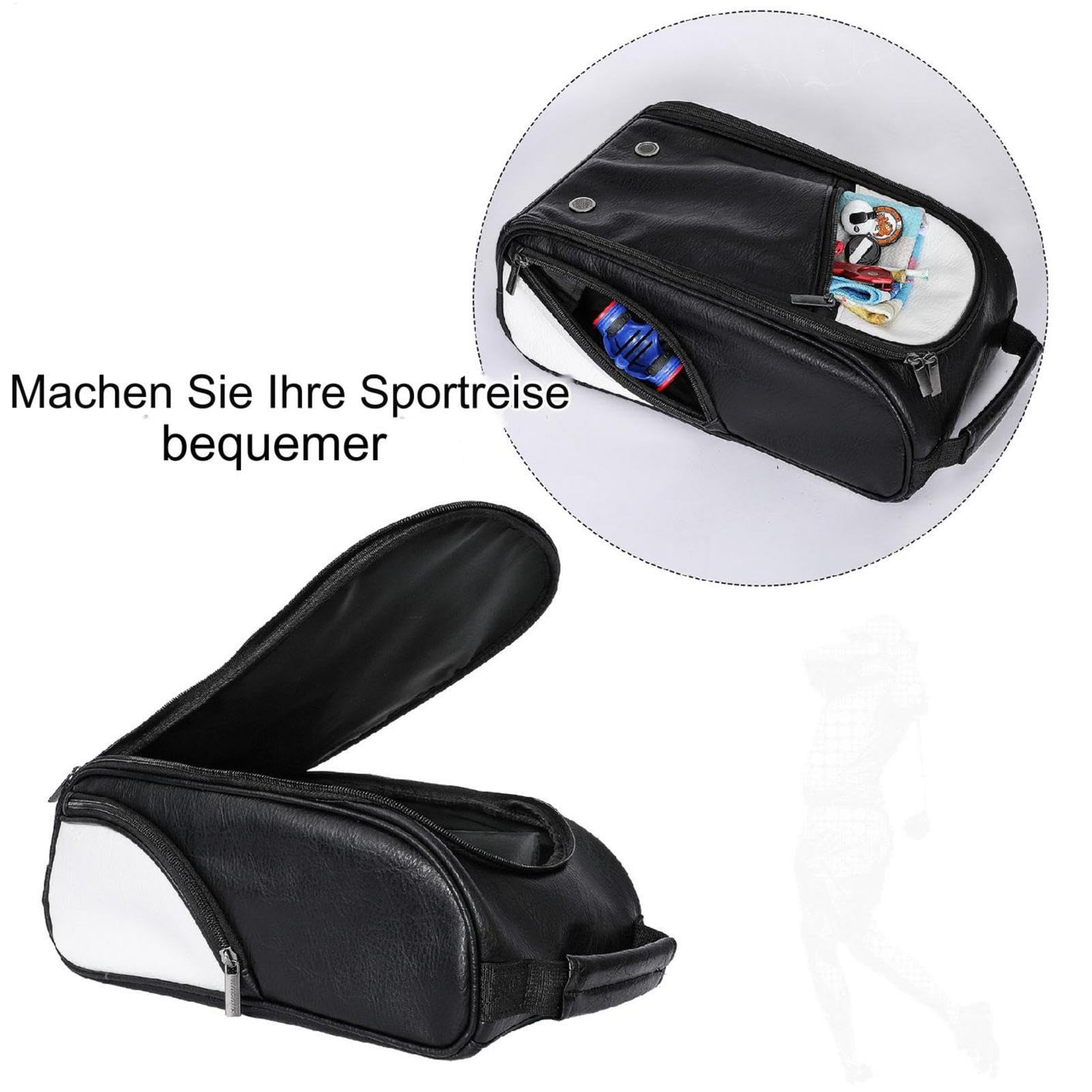 Borsa per il trasporto di scarpe, organizer per scarpe da calcio multitasche, in poliuretano