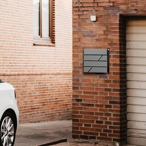 Miniatura 7 de Buzón de pared con cerradura y llaves, buzón para casa exterior, buzón de metal de seguridad con compartimento para periódicos, 14.57 x 14.57 x 4.33