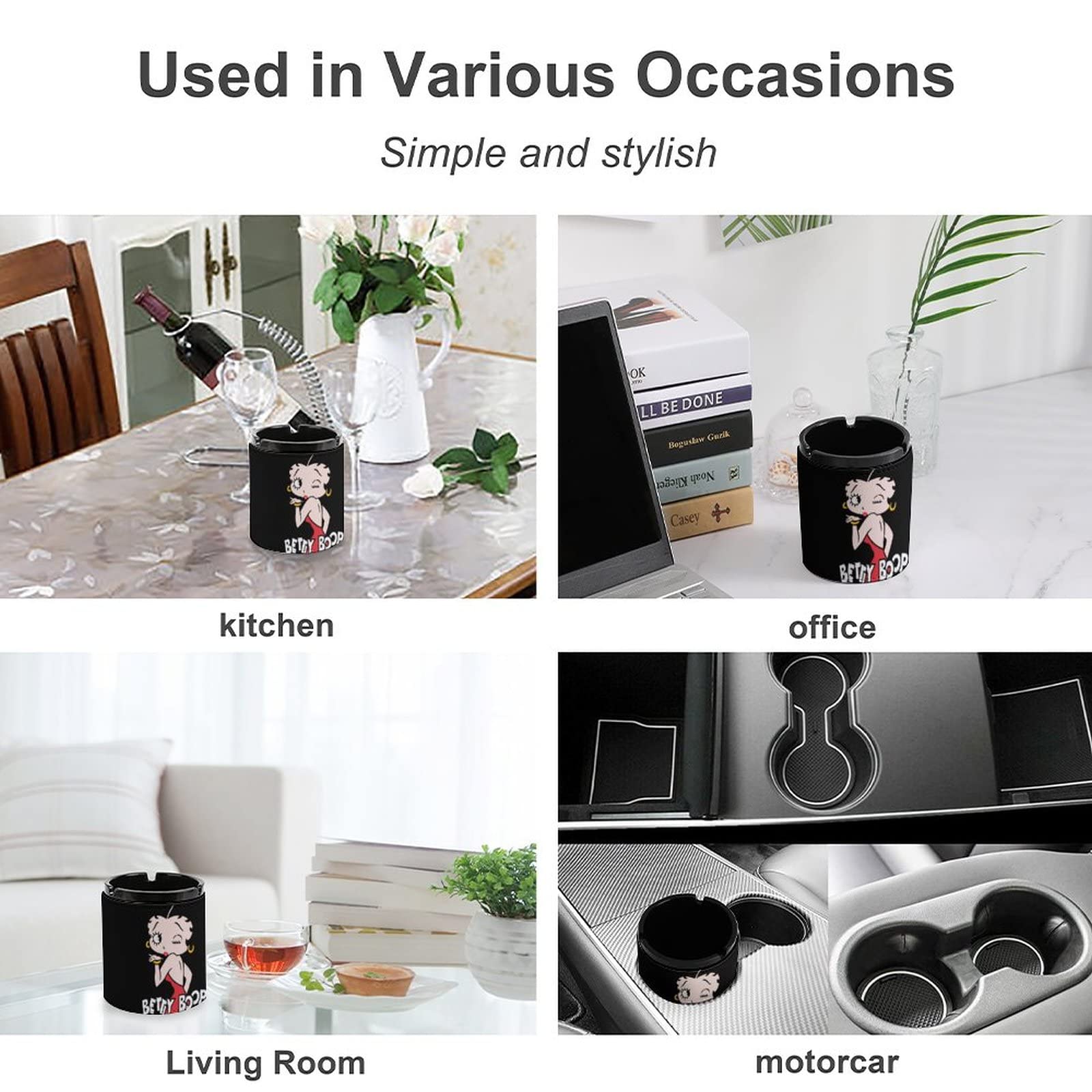 Amazon.co.jp: 灰皿 BettyBoop ベティちゃん タバコ灰皿 車用灰皿 本革