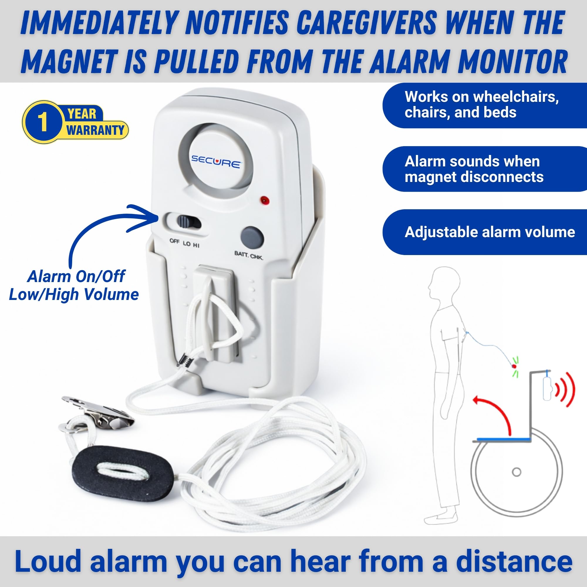 Amazon.com: Secure Safety Solutions Magnet Pull Cord Chair & Bed