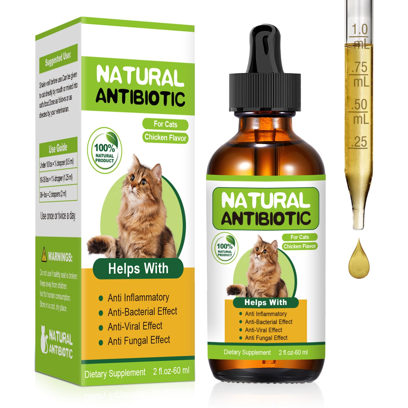 Natural Antibiotics for Cats,Cat Antibiotic,Cats Multivitamin,Immune Support,Supports Allergy Itch Relief,Cat Supplements,Allergy Support