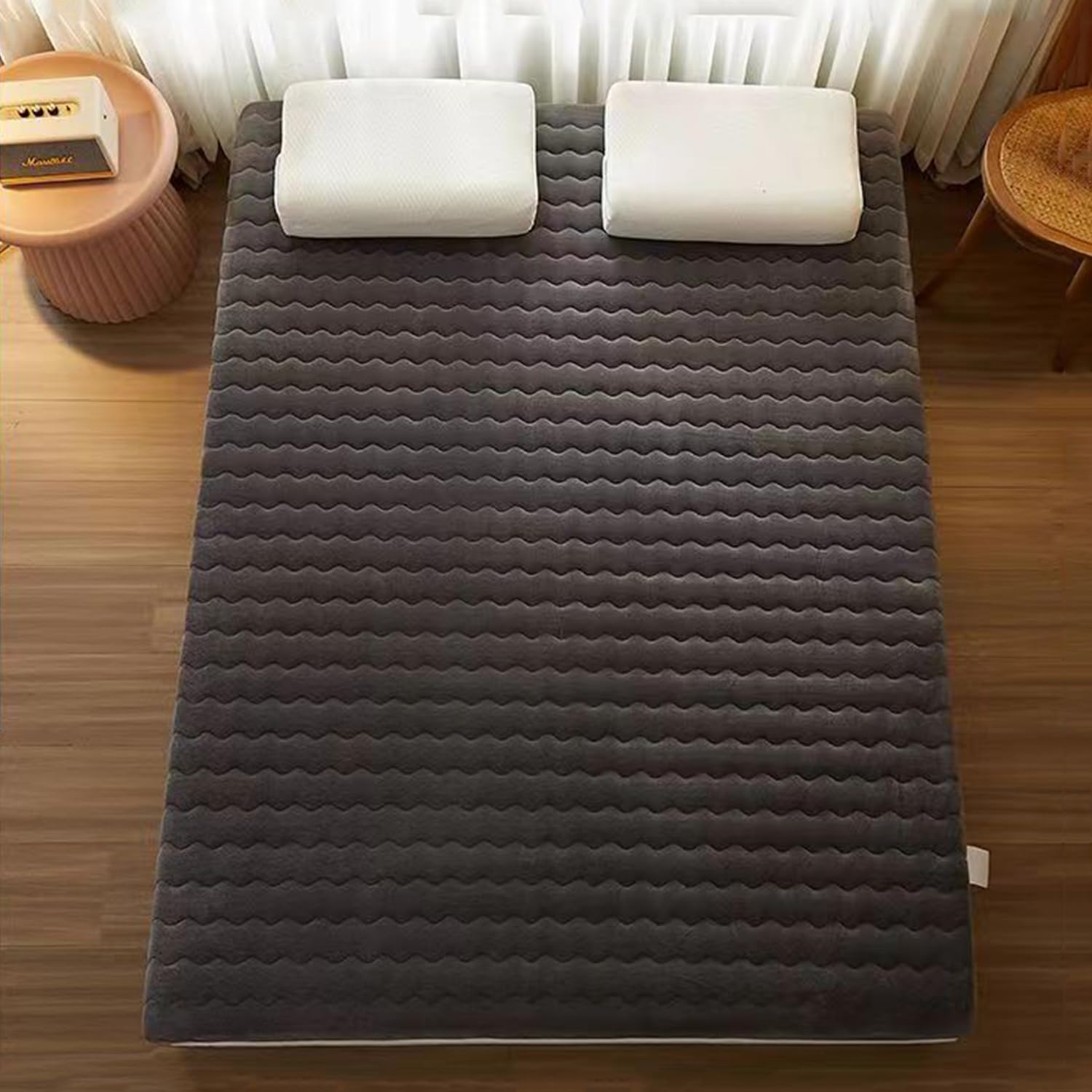 Japanische Bodenmatratze,Futon-Matratze Faltbar,Aufrollbare Isomatte Für Camping Im Schlafsaal,Verdickte Tatami-Matte,Tragbares Bodenliegebett Für Kinder,Shikibuton,White 4cm,110x190cm