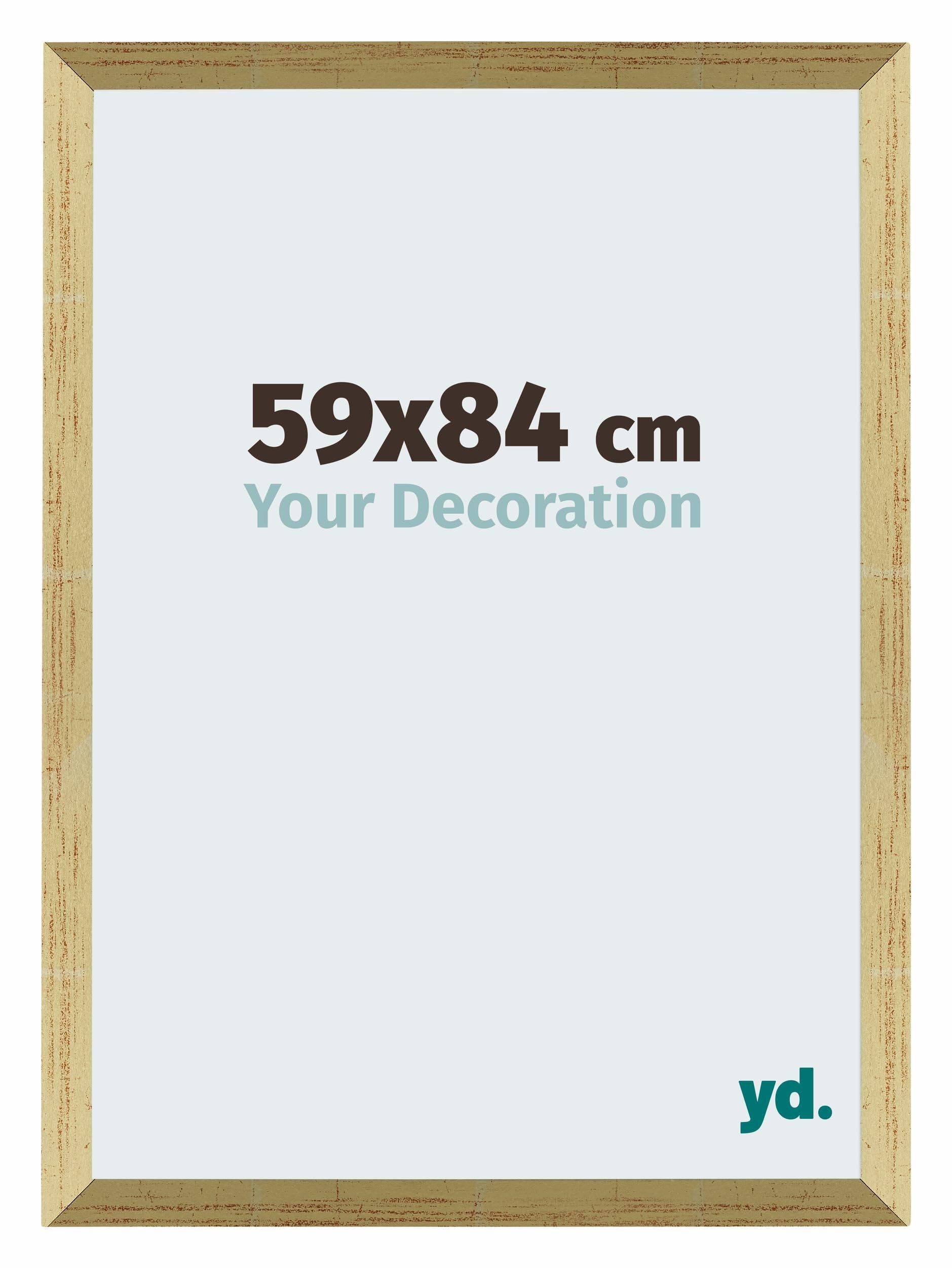 Your Decoration - Picture Frame 59x84 cm - Gold Shiny - Decorative Wall Frame in MDF with Antireflection - Frame 59x84 - Mura