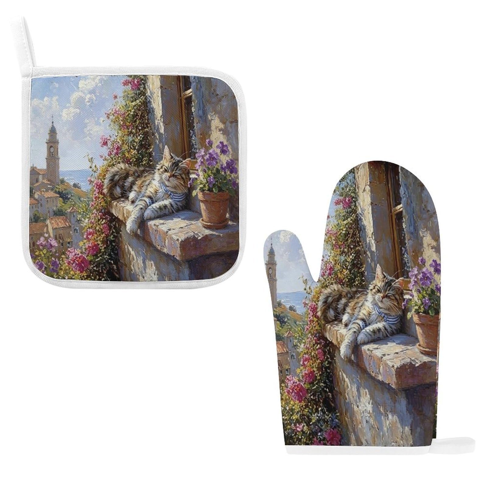 Fodpand Style Charming Cat Oven Mitts And Pot Holders Sets