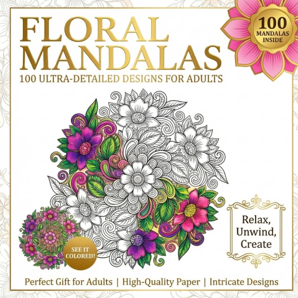 Floral Mandalas — Coloring Book for Adults: Coloring Book for Adults