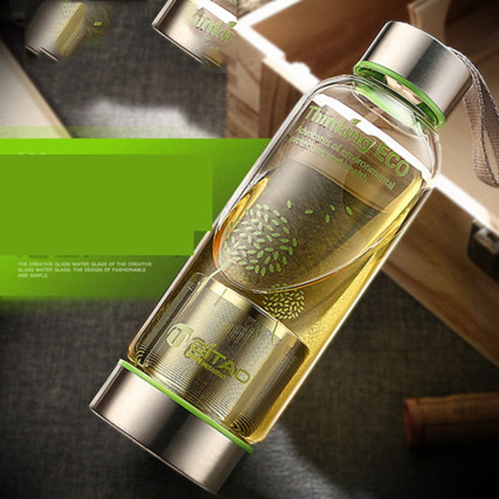 Amazon｜ガラス水筒 茶分離式 550ml 380ml 茶こし ウォーターボトル