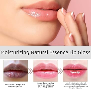 2PCS Lip Plumper & Boosting Serum – Hydrating Lip Moisturizer,Plumping Lip Gloss & Oil Set,Reduces Lip Lines,Locks In Moisture,Brightens & Repairs – Long Lasting Tinted Lip Balm for Everyday Lip Care