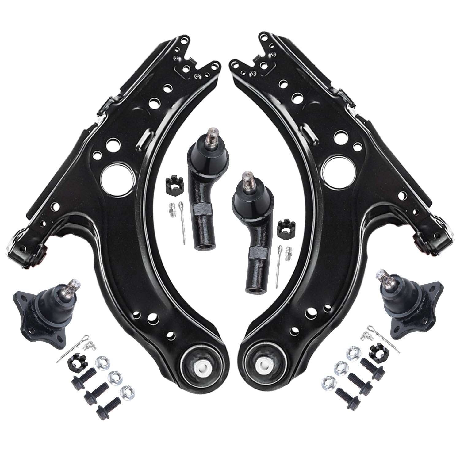 Detroit Axle - 6pc Front End Control Arms Kit for Volkswagen 1998-2010