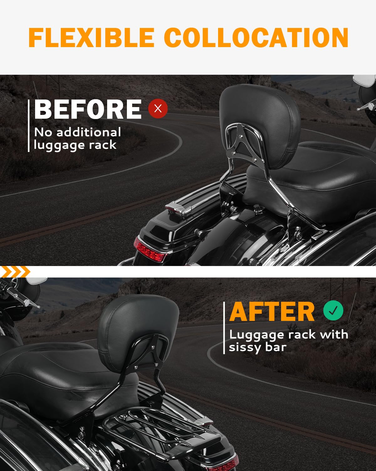 OG Two-up Touring Rack - 4 Point Docking Hardware Kit Detachable Two