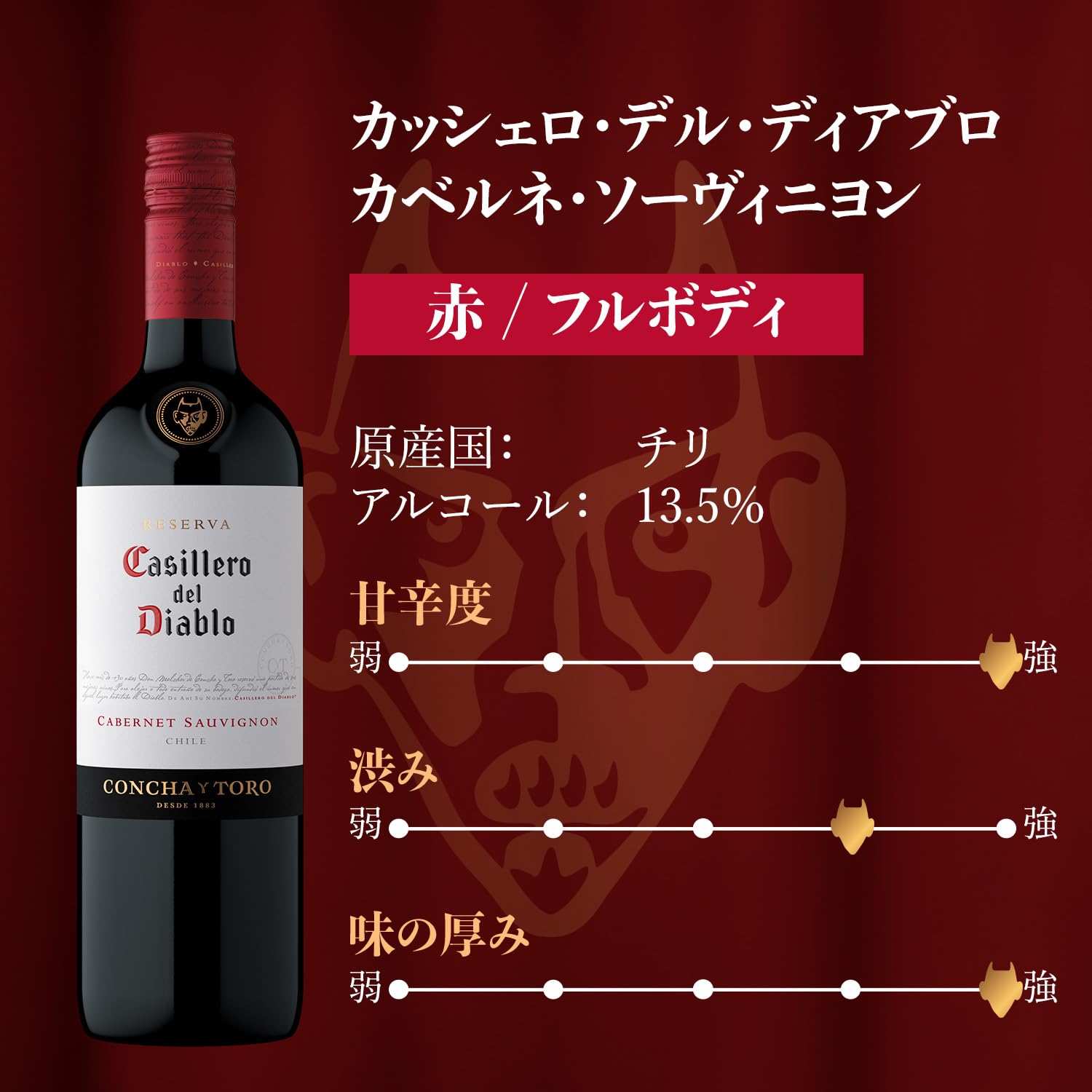 Amazon.co.jp: 【 赤ワイン フルボディ チリ産 】 Casillero del