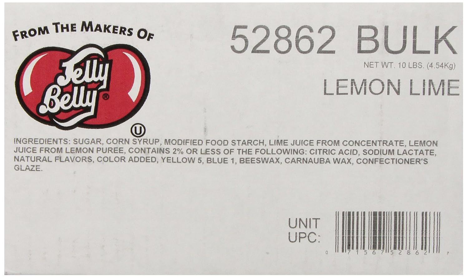 Jelly Belly Lemon Lime Jelly Beans, 10-Pound Box