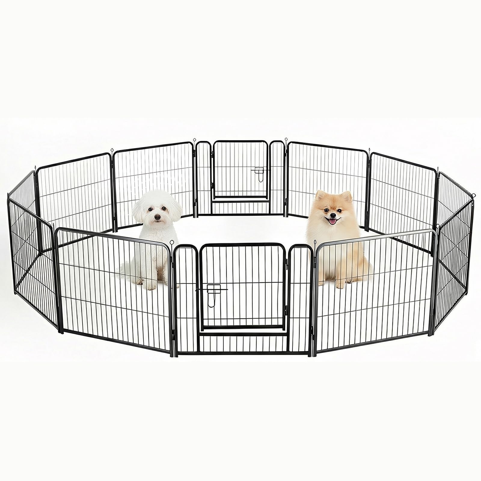 NEWBULIG Dog Playpen 12 Panels 24 Inch Indoor Outdoor Metal Dog Fence Pen