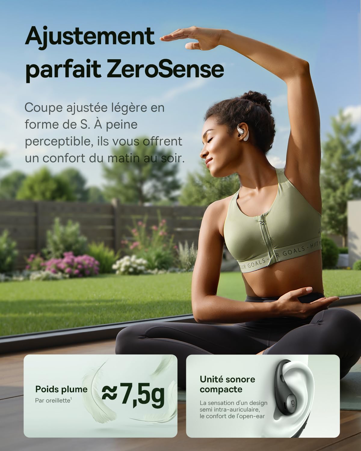 Baseus Eli Sport2 Écouteurs Intra-Auriculaires Ouverts pour Le Sport avec Courbe S Confortable, Lecture 45H, SuperBass 2.0, IPX7, Bluetooth 6.0, 4 Micro KI clairs, écouteurs de Sport pour Fitness et
