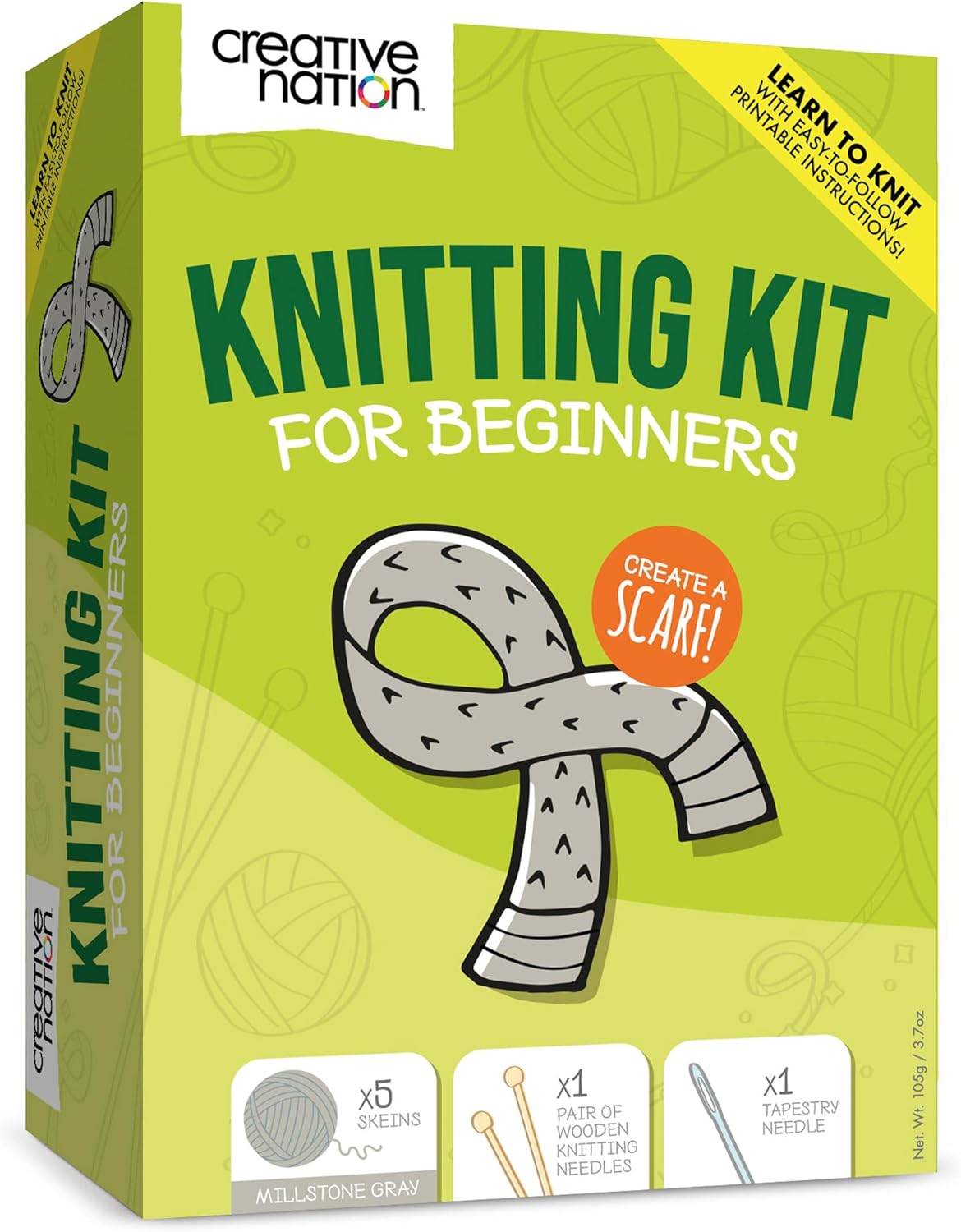 Creative Nation Knitting Kit for Beginners Learn to Knit