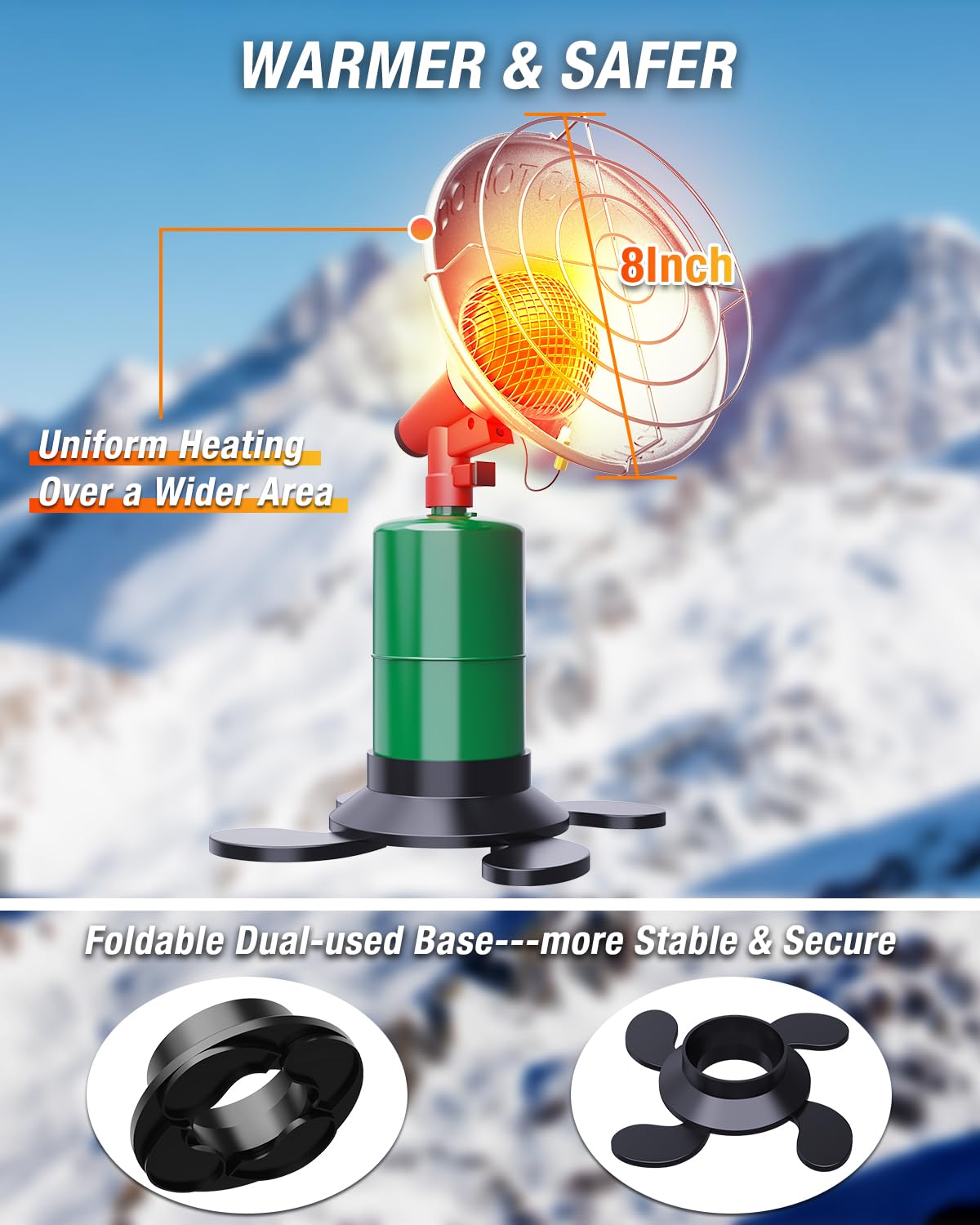 Ice Fishing Best Buddy Heater QIOMALA Portable Propane Heater, 6500 BTU  Camping Heater For Tents