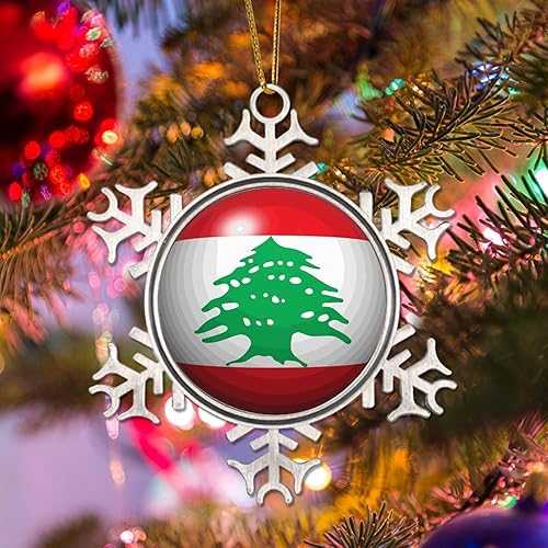 Vista 53 de Bandera de Kenia, adornos colgantes para árbol de Navidad, copo de nieve nacional, adorno de metal, recuerdo de Navidad, regalo de Kenia, decoración