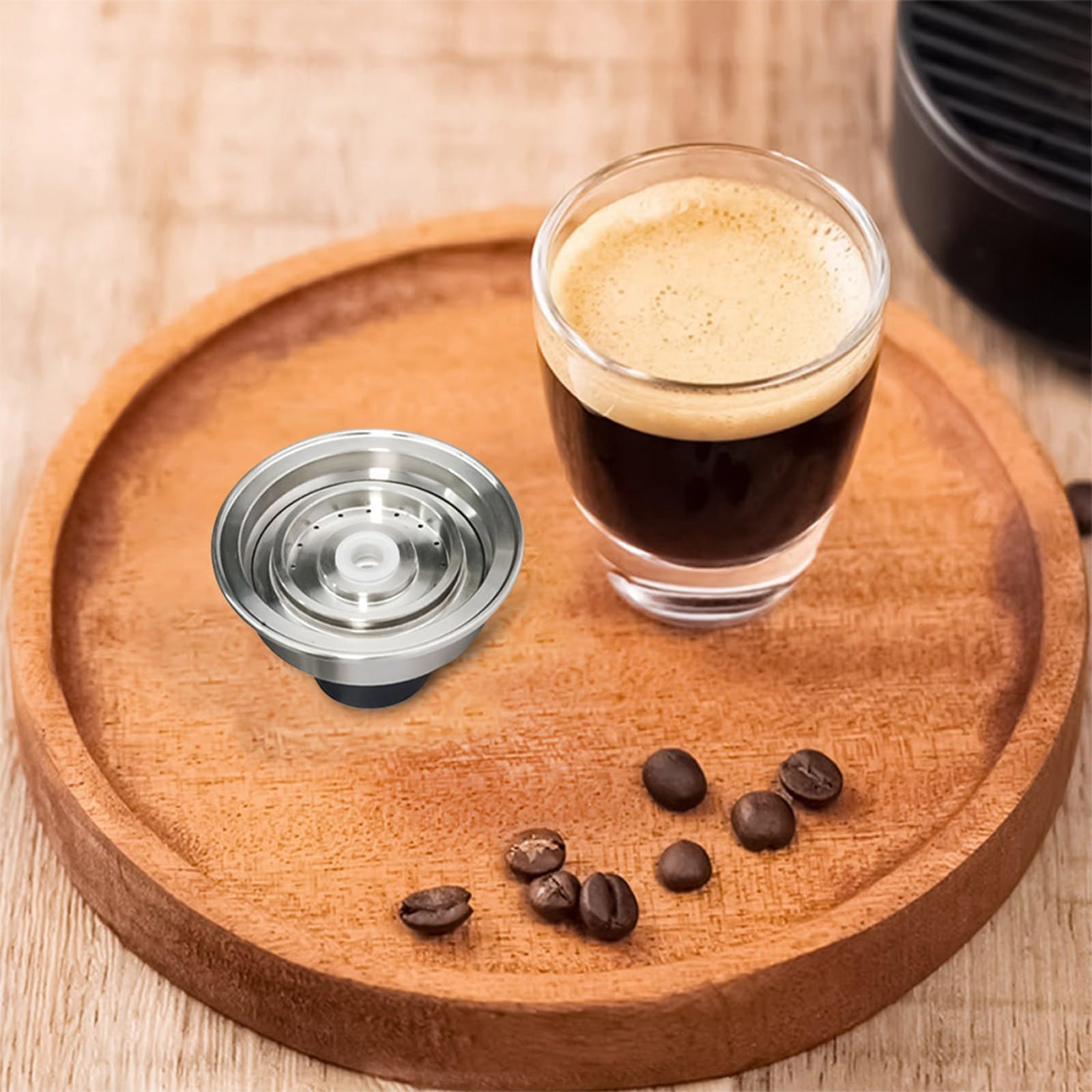 Adapter na kapsułkę kawy ze stali nierdzewnej – konwertuje kapsułki do kawy do ekspresu do espresso, akcesoria do idealnych naparów, przyjazne dla środowiska i wielokrotnego użytku
