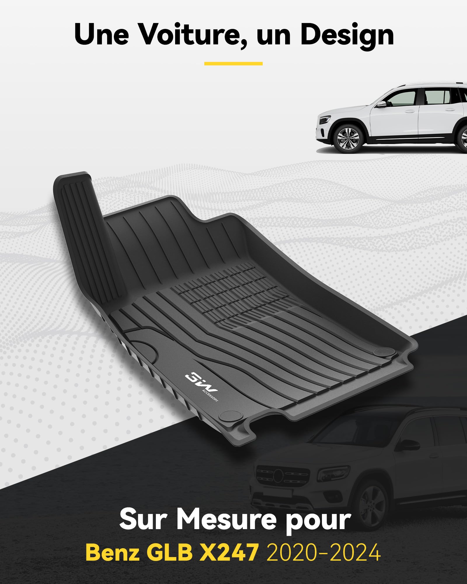 3W Tapis de Sol pour Benz GLB X247 2020-2026