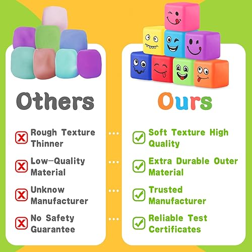 Miniatura 13 de Juguetes para la ansiedad, 4 bolas antiestrés a granel para niños y adultos, cubo de hielo para estrés de aumento lento, bolas de estrés suaves