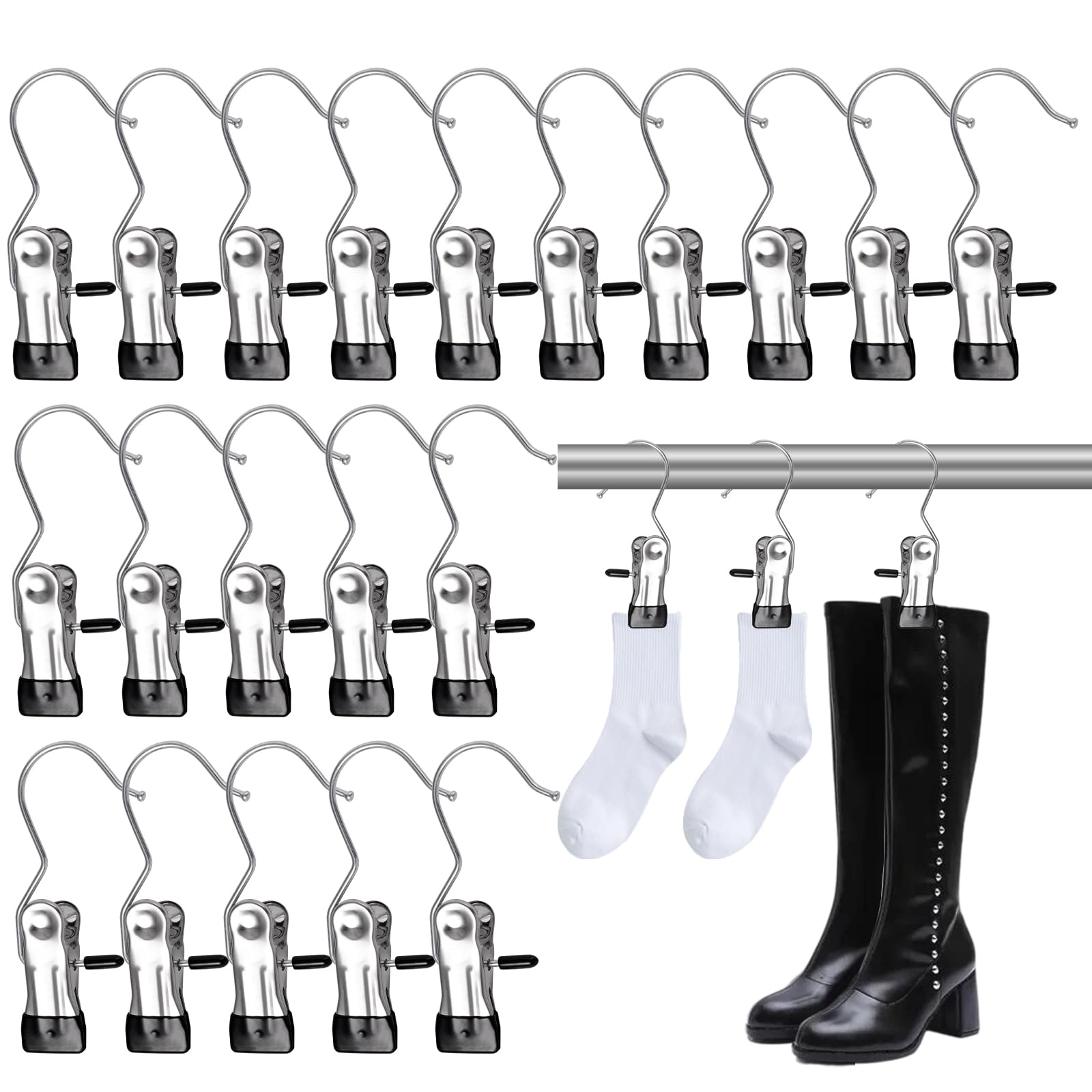 Vicloon Mollette Acciaio Inox, 24 Pezzi Mollette Clip Mollette Bucato