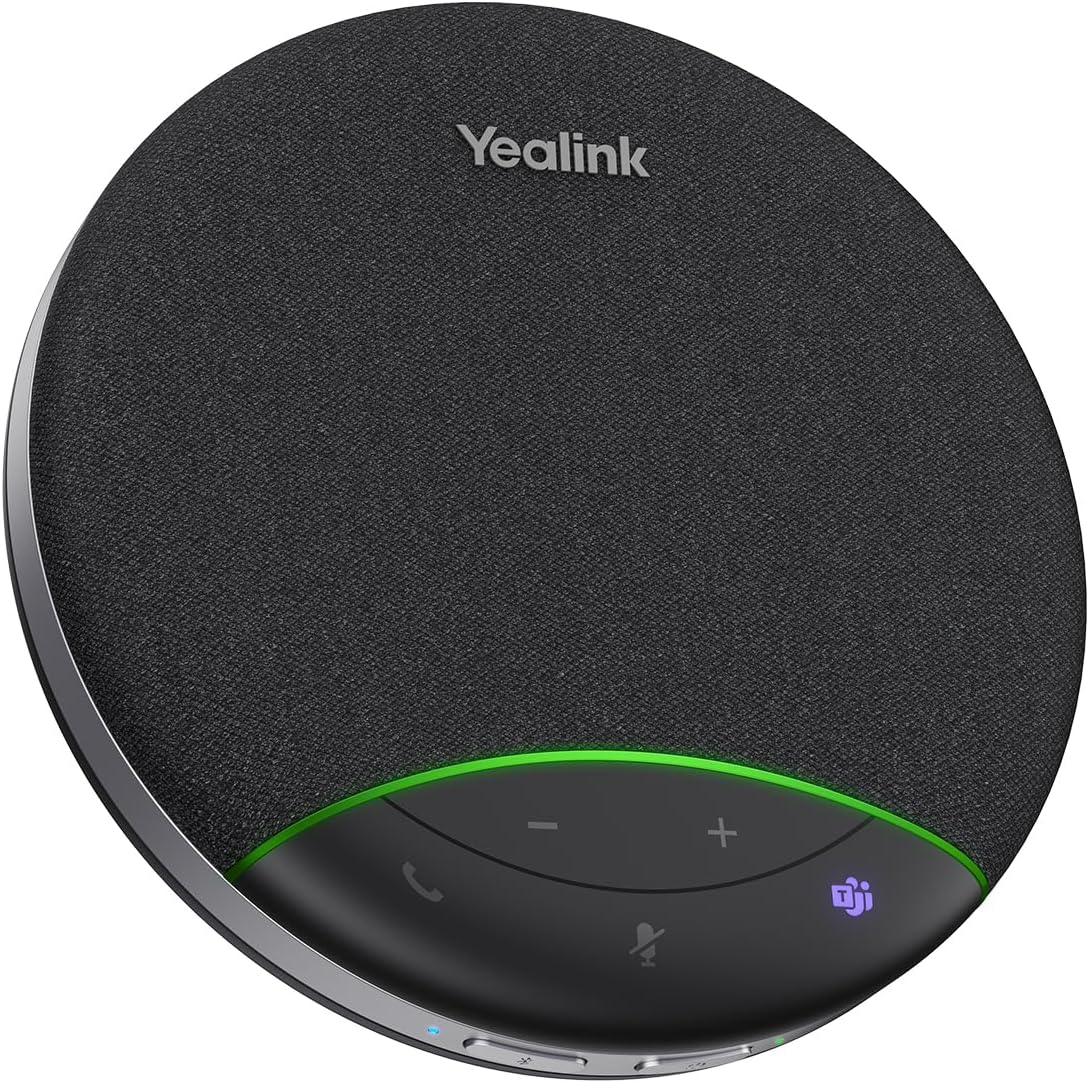 Yealink Sp92 Conference Speaker and Microphone Teams Certified Mic with Al Noise Cancelling 20H Call Time USB Speakerphone for Small Meeting Room, Bluetooth Speaker for Computer/Laptop
