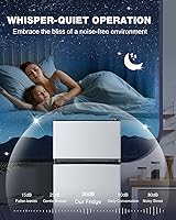 Vista 3 de Double Door Refrigerator with Freezer, 4.5 Cu.Ft, Small Fridge with Freezer, 7 Settings Temperature Adjustable, Mini Refrigerator for Office and