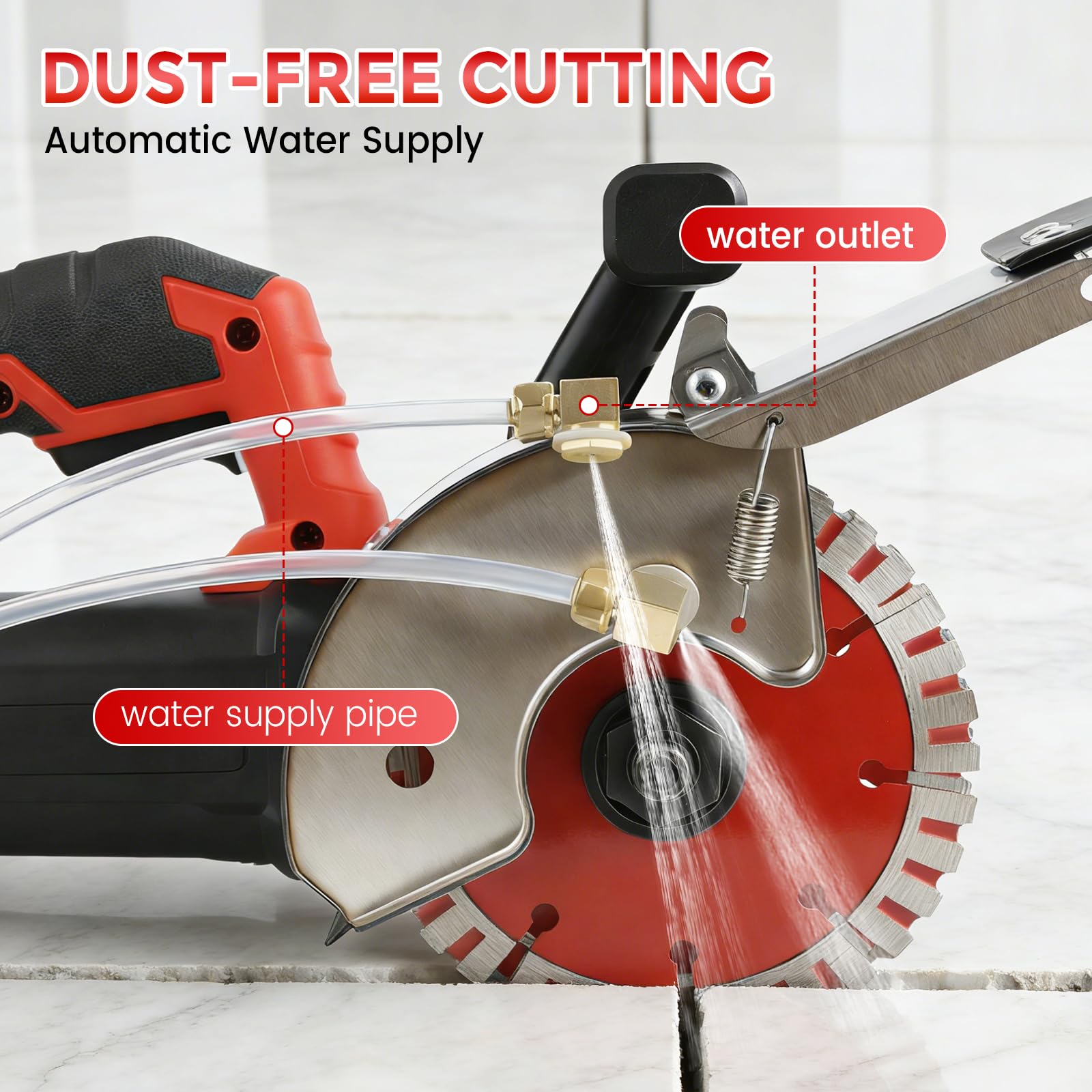 Rozadora de pared con sistema de eliminación de polvo, 1600 W, 7000 RPM, ancho de corte máximo de 35 mm, profundidad de canal de 40 mm, con 2 discos de corte de 133 mm
