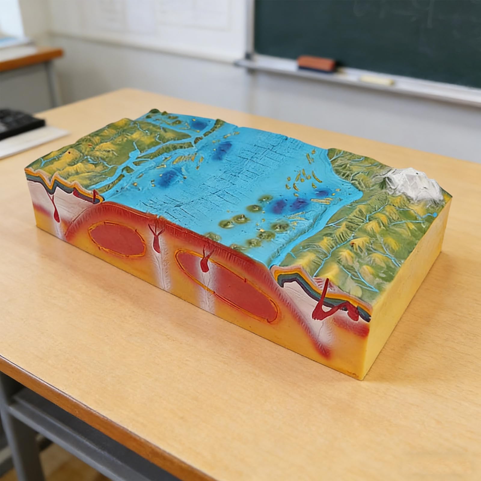 SICWEDIM 3D Geology Plates Tectonic Model, Seabed Topography Model, Study Teaching Tool, Landform Distribution Model, for Classrooms, Laboratories, and Teaching Demonstrations