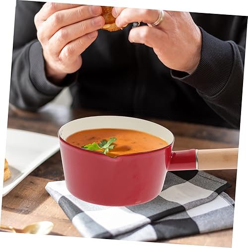 Miniatura 9 de Zerodeko Olla de leche pequeña de esmalte Calentador de queso Olla de leche para hervir olla calentador de mantequilla Sartén para fundir dulces