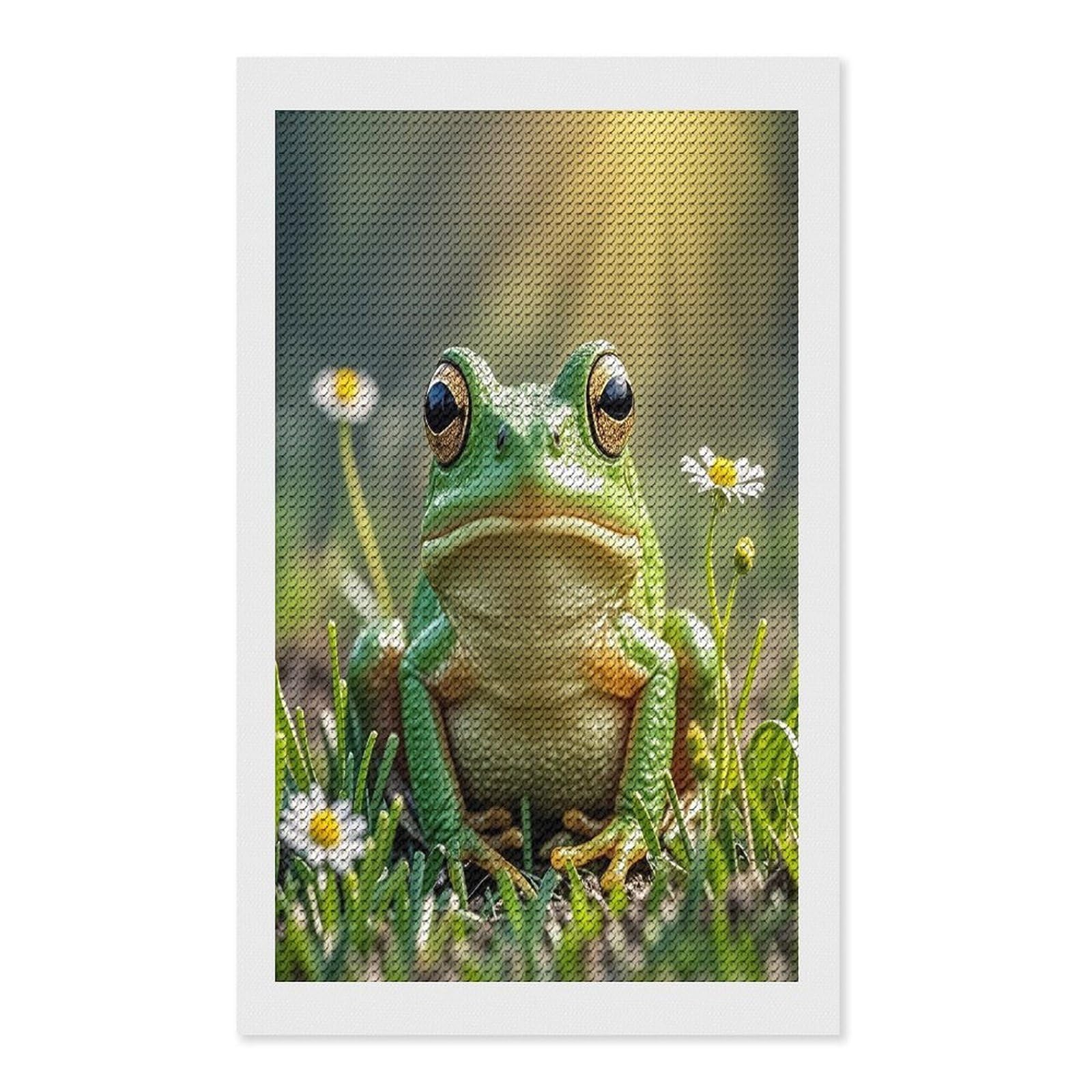 FekiLoot Cute Frog Diamond Painting Kits for Adults Full Round Drill Diamond Art Kits for Beginners 5D DIY Diamond Dots Paintings Diamonds Pictures Gem Art Home Wall Decor 12"x20"