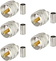 Vista 6 de Superbat SO 239 Conectores SO239 UHF hembra Jack RF Conector coaxial 4 agujeros brida montaje chasis soldadura recta para LMR-400 cable coaxial 2