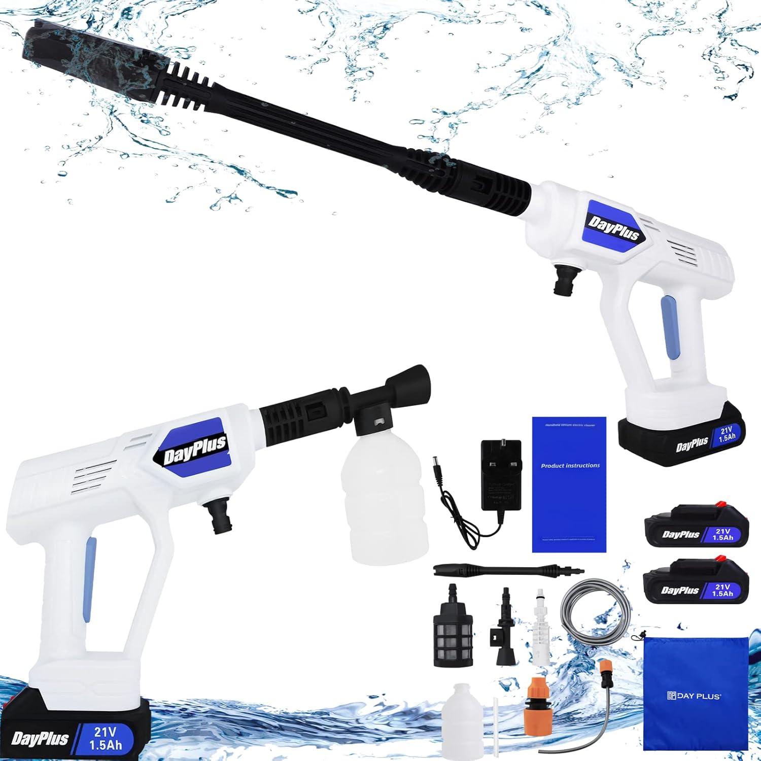 Cordless Power Washer Gun 21V Electric Portable Pressure Cleaner