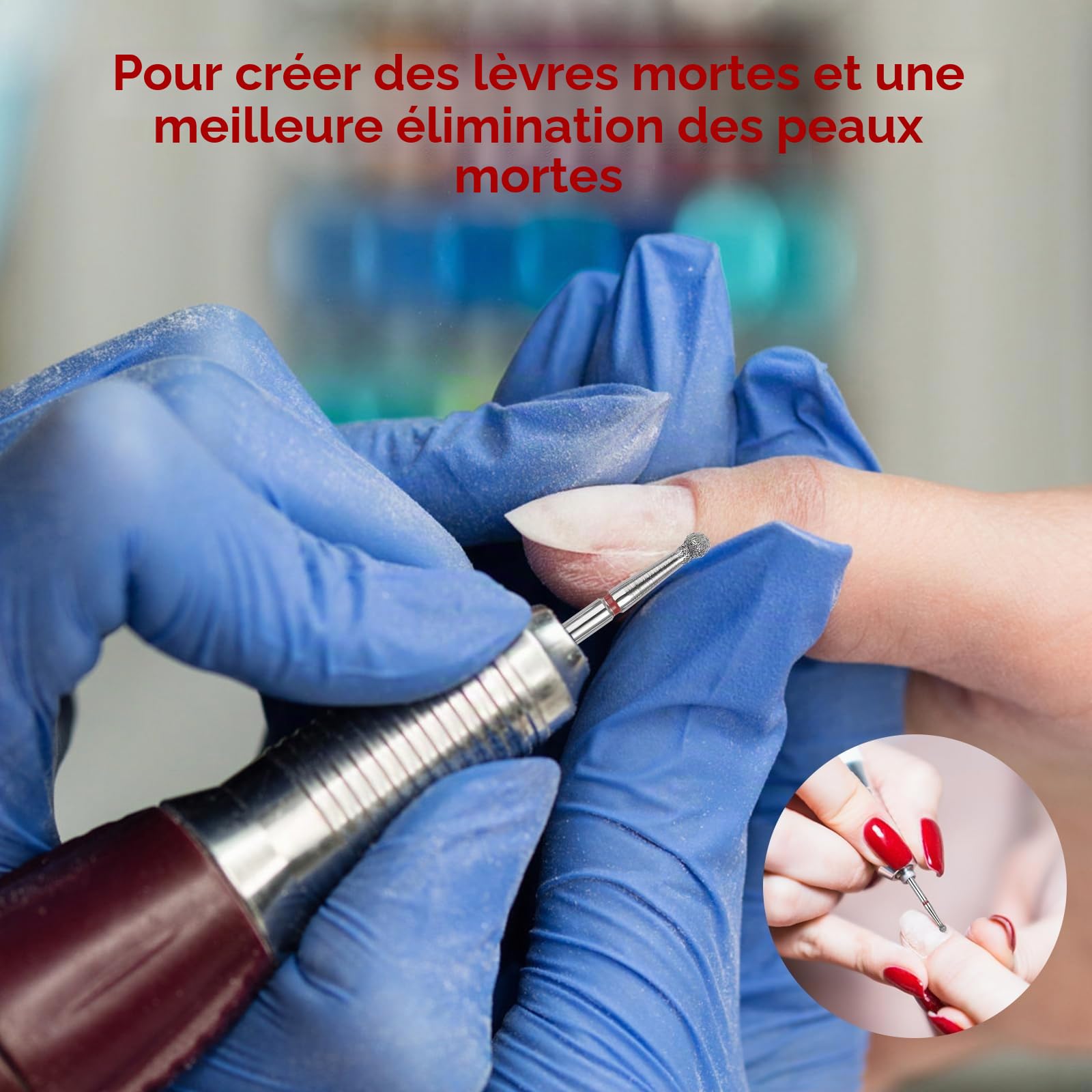 Sibba Lot de 6 Forets À Cuticules en Acier Inoxydable Avec Étui pour Manucure Pédicure Lime À Polir Têtes de Meulage Outils Professionnels en Métal Carbure pour Ongles en Gel Acrylique